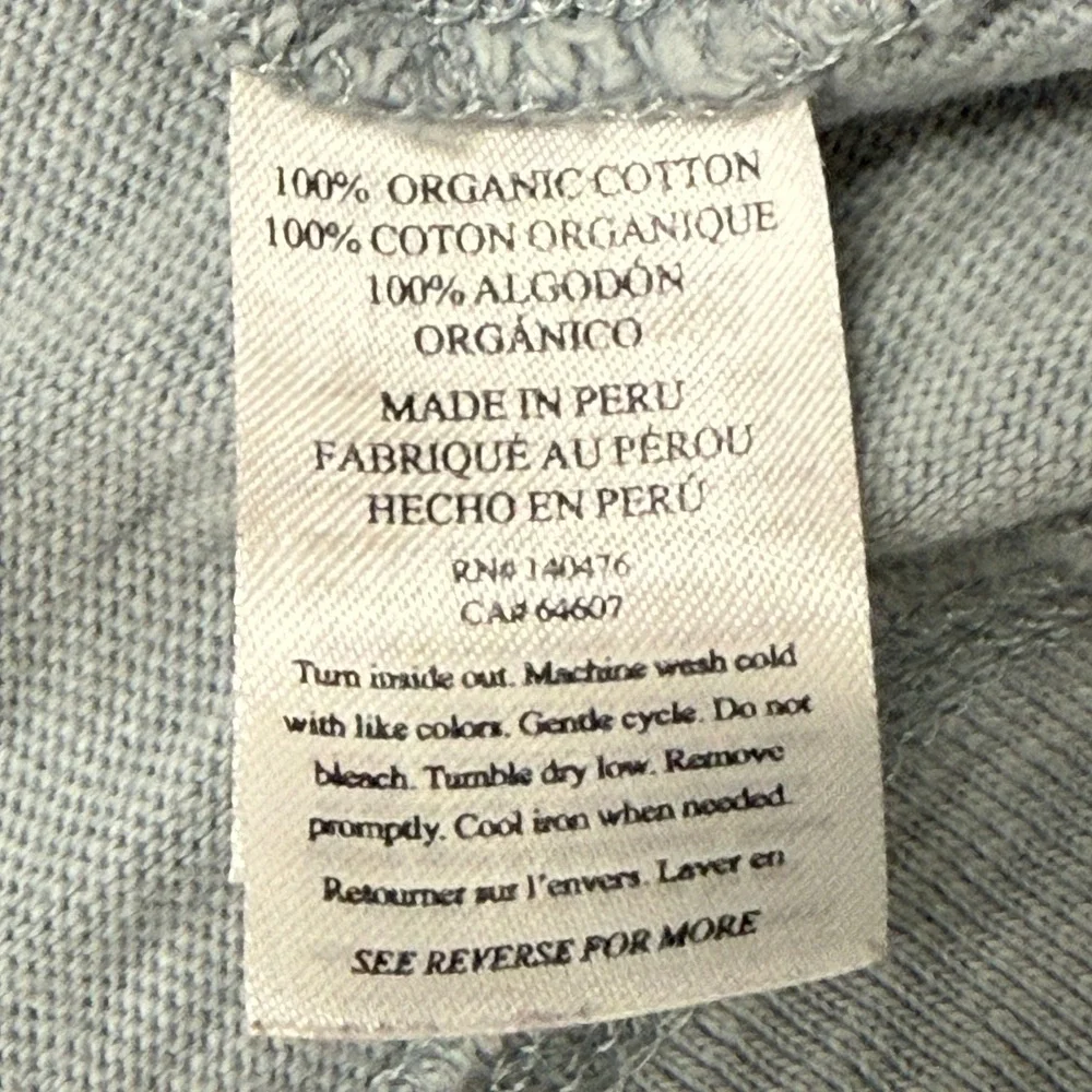Faherty Sunwashed Hoodie Mens XL Blue Grey Organic Cotton Slub MKC0096-BBZ